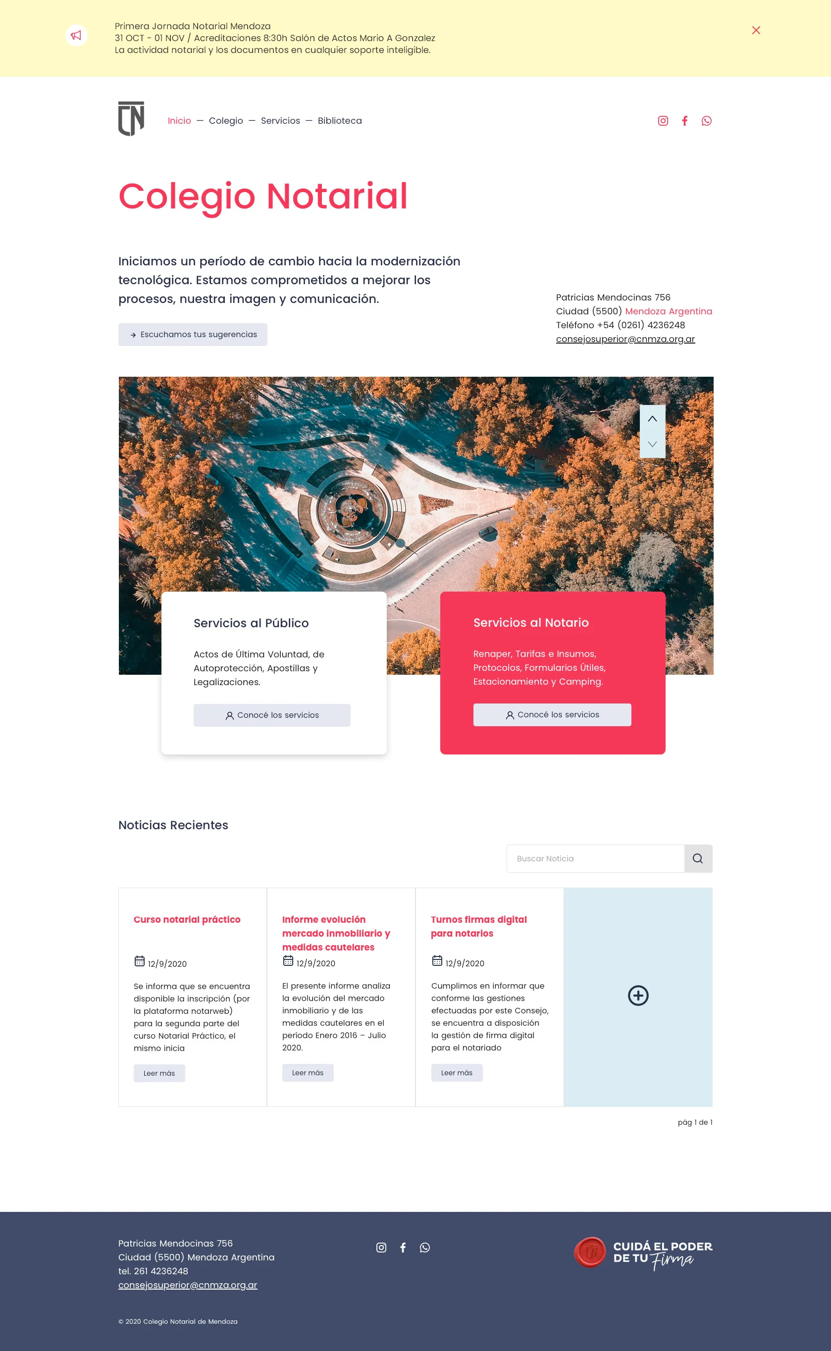 Web Colegio Notarial Mendoza